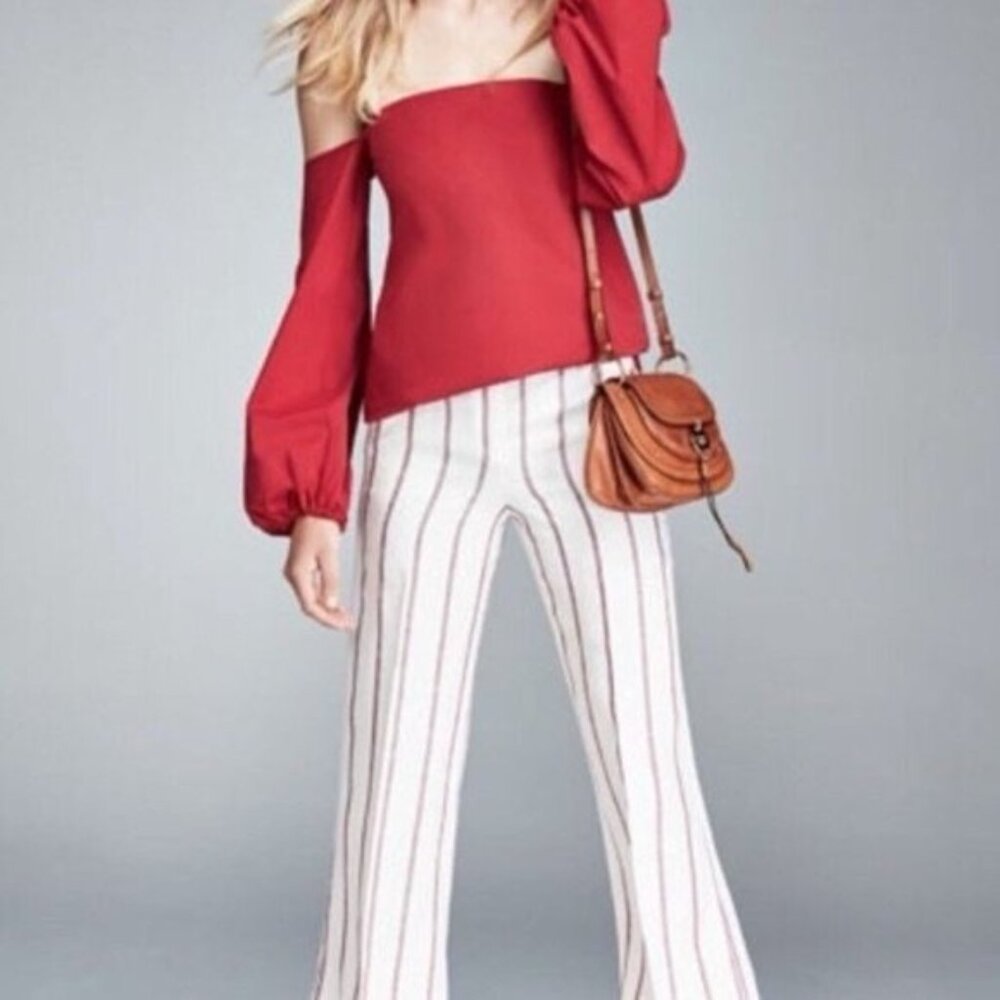 THEORY Laureema red blouse top sz 2/XS
